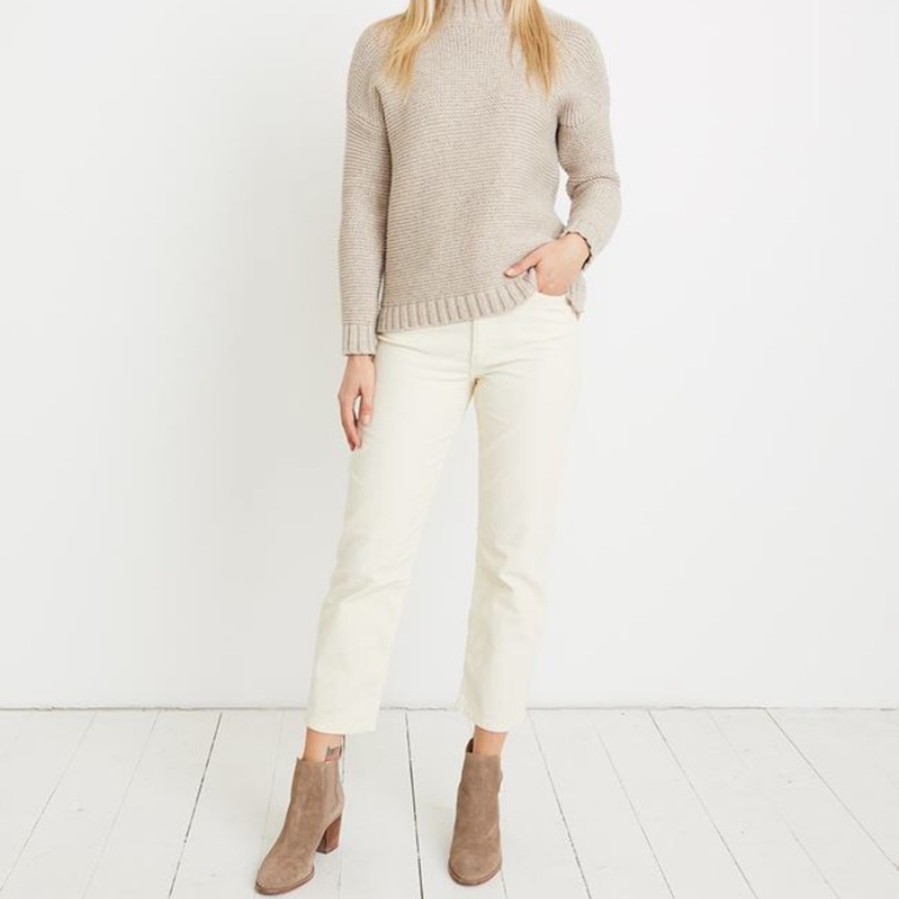 Marine Layer Vintage straight white corduroy jeans